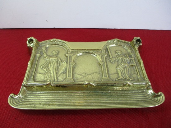Virginia Metal Crafters Solid Brass Ink Well Base