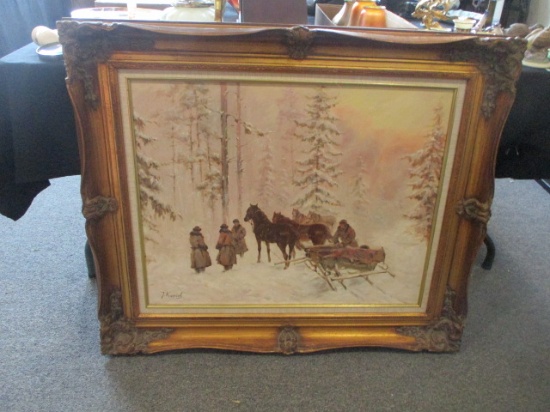 J. Kamich Signed Oil on Canvas