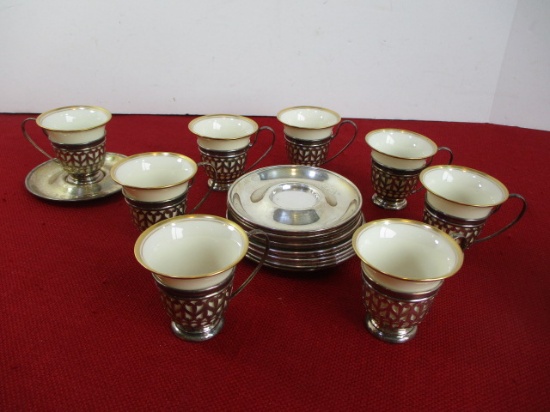 Lenox Sterling Silver Demitasse Cup and Saucer Set