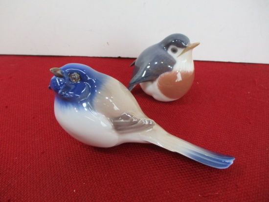 Royal Copenhagen Denmark Porcelain Birds Pair
