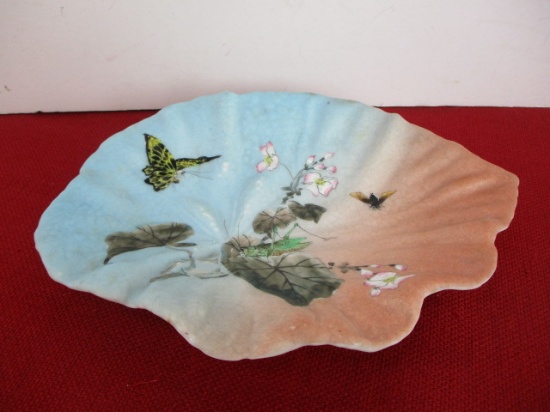 Asian Inspired Hand Painted Decorative Porcelain Dish