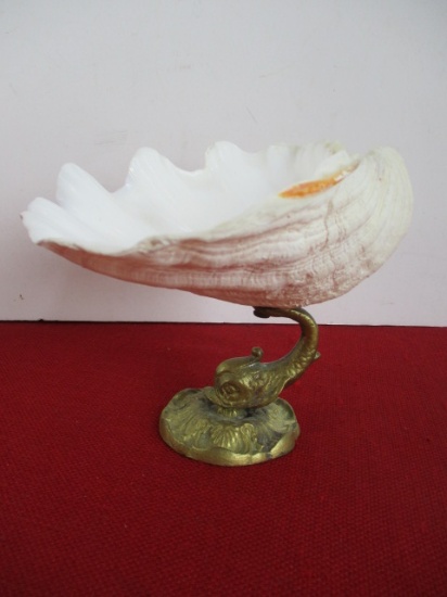 Brass Base Koi Fish Shell Soap Dish