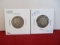 1895 Barber Silver Quarter Dollar Coins Pair