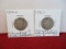 1892-S and 1892-O Barber Silver Quarter Dollar Coins Pair