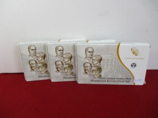 2013 United States Mint Presidential Proof Dollars-Lot of 3