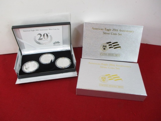 American Eagle 20th Anniversary Silver Cooin Set-F