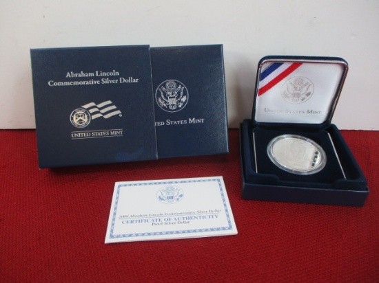United States Mint Abraham Lincoln Proof Silver Dollar Coin-A