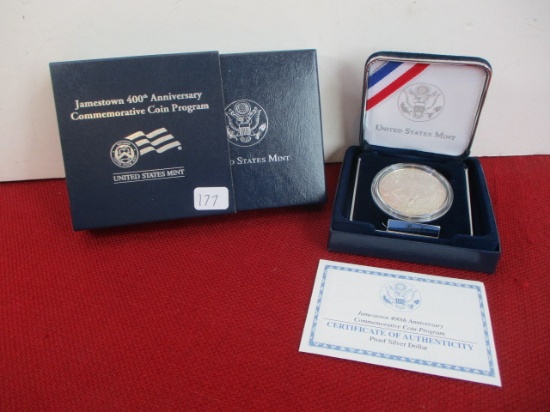 United States Mint Jamestown 400th Anniversary Proof Silver Dollar Coin-B
