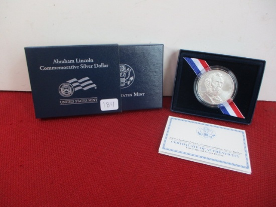 United States Mint Abraham Lincoln Commemorative Silver Dollar Coin-C