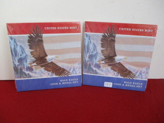 United States Mint Bald Eagle Coin & Medal Sets-Lot of 2