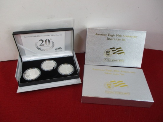 American Eagle 20th Anniversary Silver Cooin Set-N