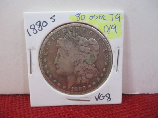 1880-S 80 over 79 Error Morgan Silver Dollar Coin