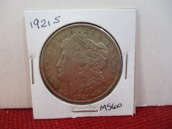 1921-S Morgan Silver Dollar Coin-F