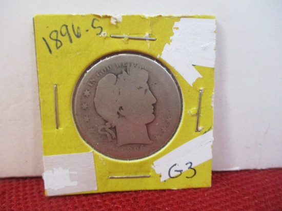 1896-S Barber Silver Half Dollar Coin