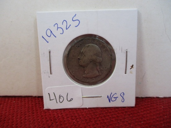 1932-S Silver Washington Quarter Dollar Coin-C