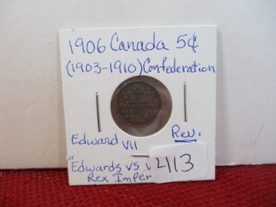 1906 Edward VII 5 Cent Coin