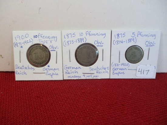 German Reich Mixed Coins-Lot of 3