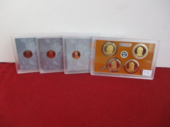 United States Mint Penny and $1 Presidential Coin Proof Sets-Lot of 4