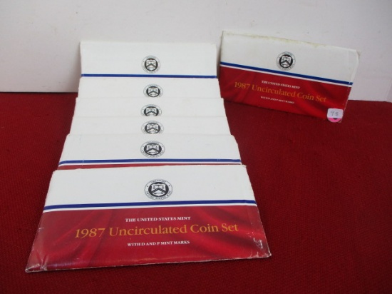 1987 United States Mint Uncirculated Coin Sets-Lot of 7