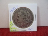 1881-S Die Break (at jaw) Morgan Silver Dollar Coin-B