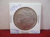1884-O with Obverse Toning Morgan Silver Dollar Coin