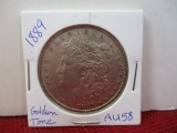 1889 Golden Tone Morgan Silver Dollar Coin-D
