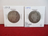 1898 Barber Silver Half Dollar Coin Pair