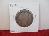 1897 Barber Silver Half Dollar Coin-A