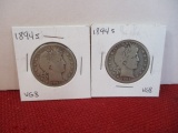 1894-S Barber Silver Half Dollar Coin Pair