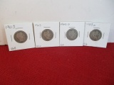 1903 and 1903-O Barber Silver Quarter Dollar Coins-Lot of 4