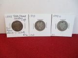 1898 and 1898-O Barber Silver Half Dollar Coins-Lot of 3