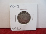 1898 Barber Silver Quarter Dollar Coin