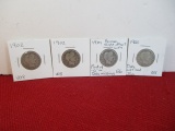 1900, 1901, and 1902 Barber Silver Quarter Dollar Coins-Lot of 4