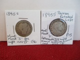 1895-S Barber Silver Half Dollar Coin Pair