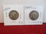 1926 and 1926-D Silver Standing Liberty Quarter Dollar Coins