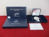 United States Mint Marine Corp 230 Anniversary Silver Dollar-A