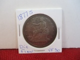 *1877-S with Die Flaw Silver Trade Dollar Coin