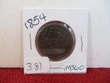 *1854 Large Cent Copper Coin
