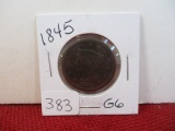 1845 Large Cent Copper Coin