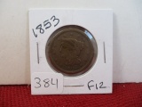 1853 Large Cent Copper Coin