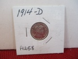 1914-D Silver Barber Dime Coin