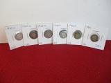 Mixed Silver Barber Dimes-Lot of 6