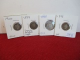 Mixed Silver Barber Dimes-Lot of 4
