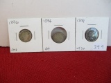 Mixed Silver Barber Dimes-Lot of 3-A