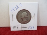 1932-S Silver Washington Quarter Dollar Coin-D