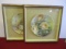 Pair of Framed Decorative Floral Plates