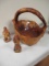 Carved Burl Wood Bowl w/ German Wood Figures
