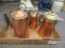 Mixed Brass/Copper Coffee Pots-Lot of 5