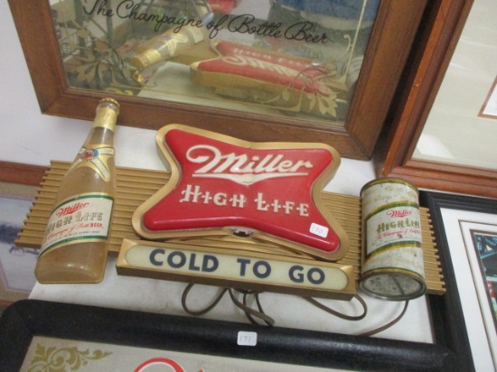 Miller High Life Vintage Lightup Advertising Sign
