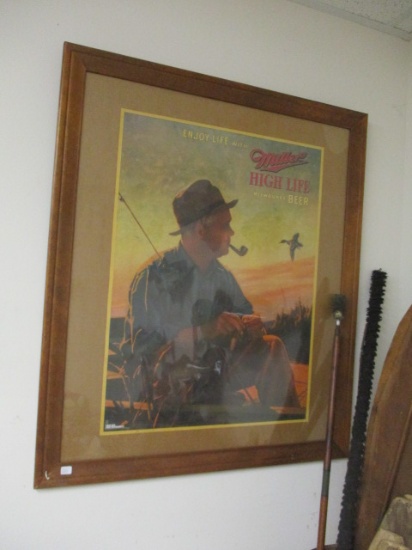 Miller High Life Framed Advertising Poster